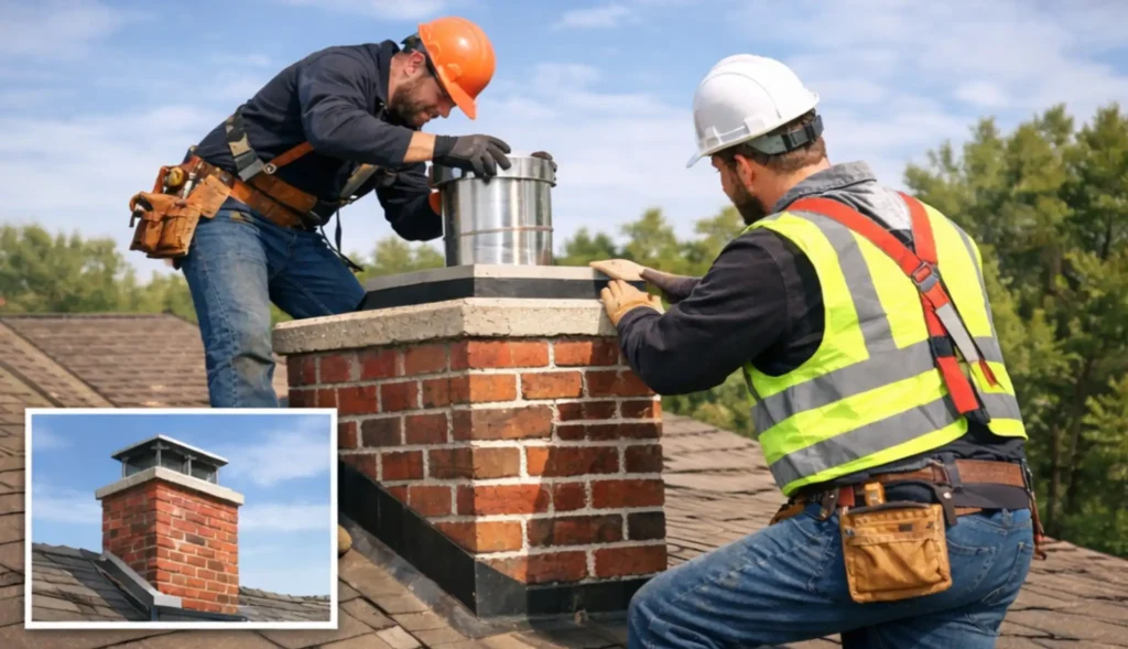 Finished chimney with newly installed cap